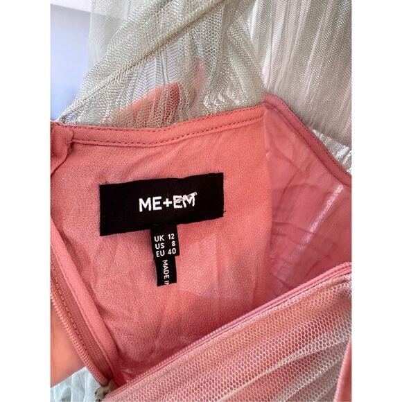 ME+EM Women's Green Layered Tulle Top With Tie Size 8 - Picture 7 of 9